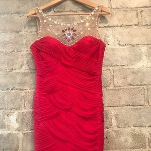 Pink ruched dress with crystals